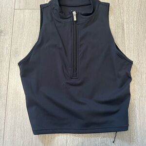 Amazon Black Zip-Up Crop Top